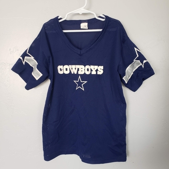 Franklin Kids Medium Navy Blue Mesh Short Sleeve Shirt Dallas Cowboys NFL Top - Picture 1 of 5